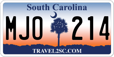 SC license plate MJO214