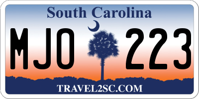 SC license plate MJO223