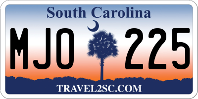 SC license plate MJO225
