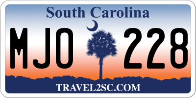 SC license plate MJO228