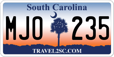 SC license plate MJO235