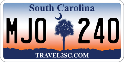 SC license plate MJO240