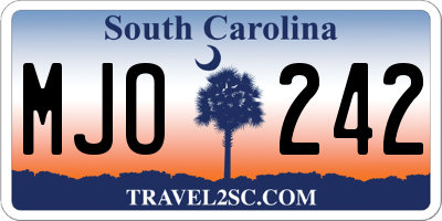 SC license plate MJO242