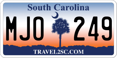SC license plate MJO249