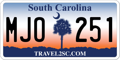 SC license plate MJO251