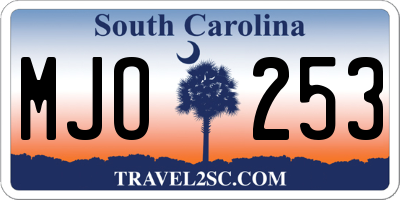SC license plate MJO253