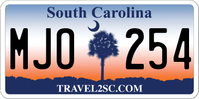 SC license plate MJO254