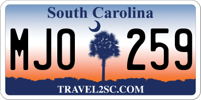 SC license plate MJO259
