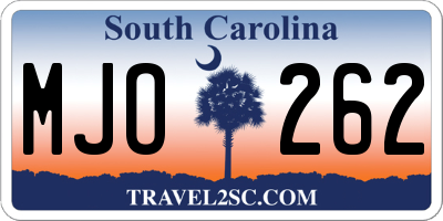 SC license plate MJO262
