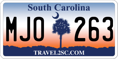 SC license plate MJO263