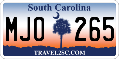 SC license plate MJO265