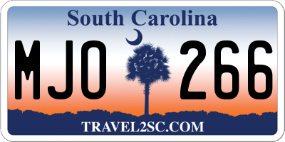 SC license plate MJO266