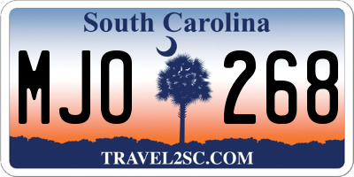SC license plate MJO268