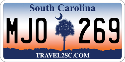 SC license plate MJO269