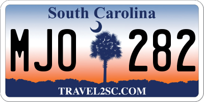 SC license plate MJO282