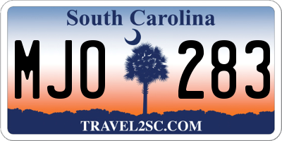 SC license plate MJO283