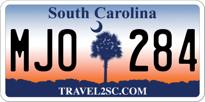 SC license plate MJO284