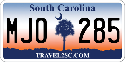 SC license plate MJO285