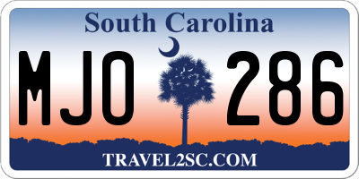 SC license plate MJO286