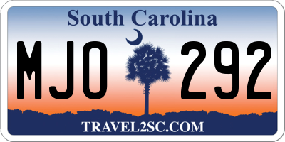 SC license plate MJO292