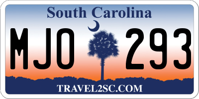 SC license plate MJO293