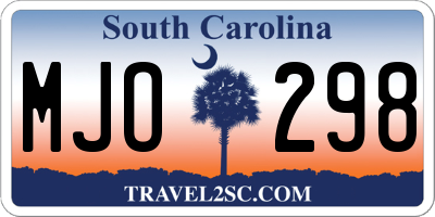 SC license plate MJO298