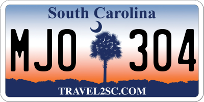 SC license plate MJO304