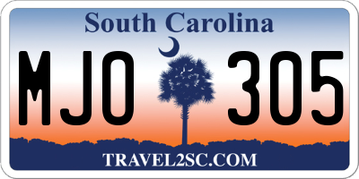SC license plate MJO305