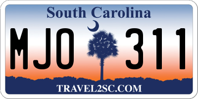 SC license plate MJO311