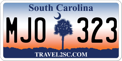 SC license plate MJO323