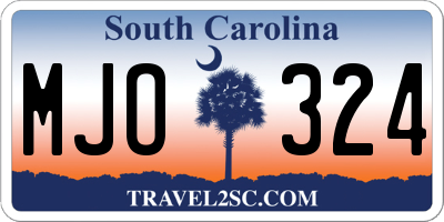 SC license plate MJO324