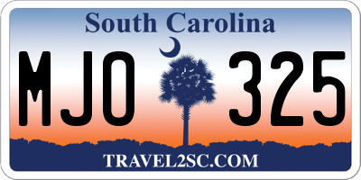 SC license plate MJO325