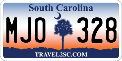 SC license plate MJO328