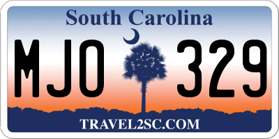 SC license plate MJO329