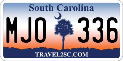 SC license plate MJO336
