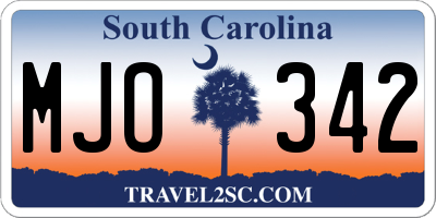 SC license plate MJO342