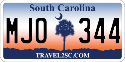 SC license plate MJO344