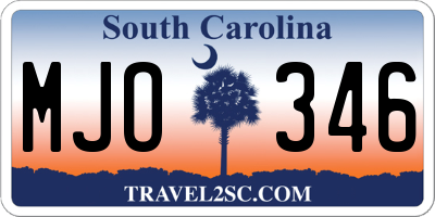 SC license plate MJO346