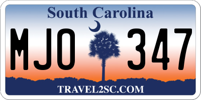SC license plate MJO347