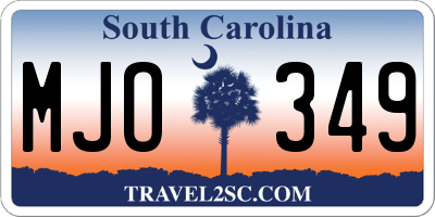 SC license plate MJO349