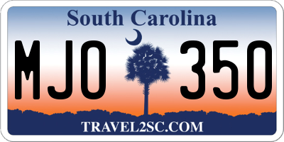 SC license plate MJO350