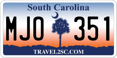 SC license plate MJO351