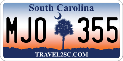 SC license plate MJO355