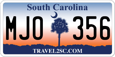 SC license plate MJO356