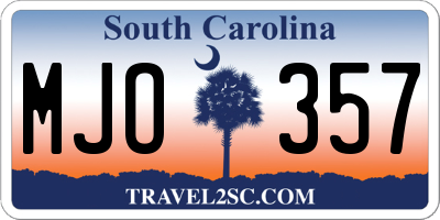 SC license plate MJO357