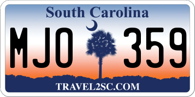 SC license plate MJO359
