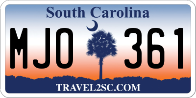 SC license plate MJO361