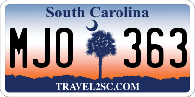 SC license plate MJO363