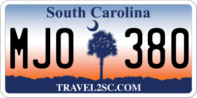 SC license plate MJO380