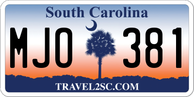 SC license plate MJO381